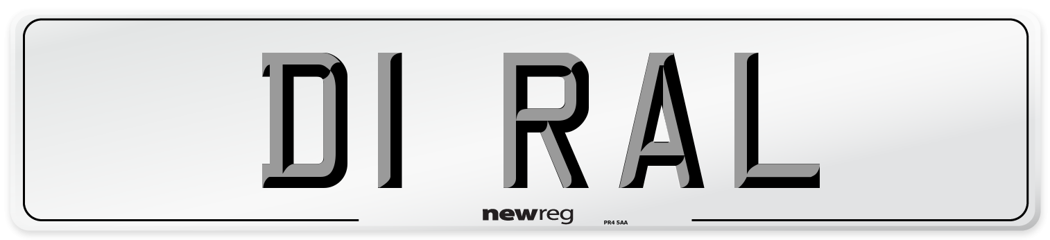 D1 RAL Number Plate from New Reg